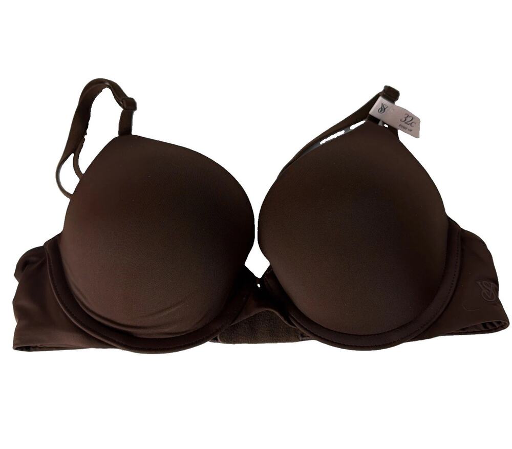 Victoria Secret Perfect Shape Bra 32C Dark Brown Padded T-Shirt Smooth NWT